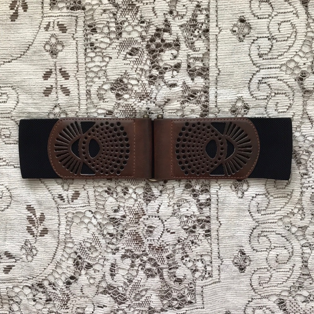 Leather + Elastic Waist Belt